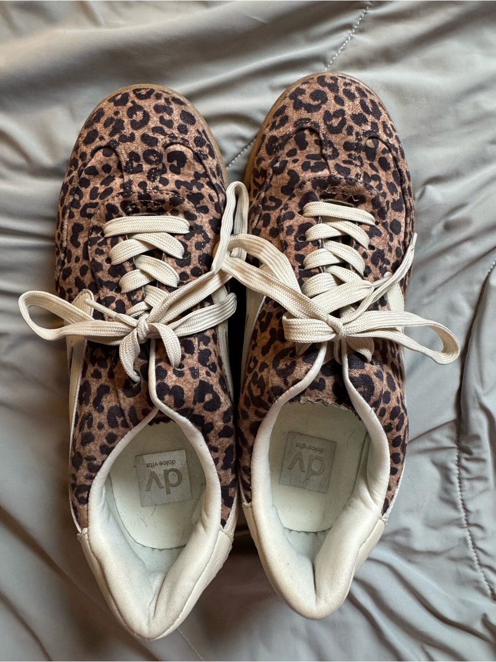 Dolce Vita Leopard Print Sneakers with Cream Laces